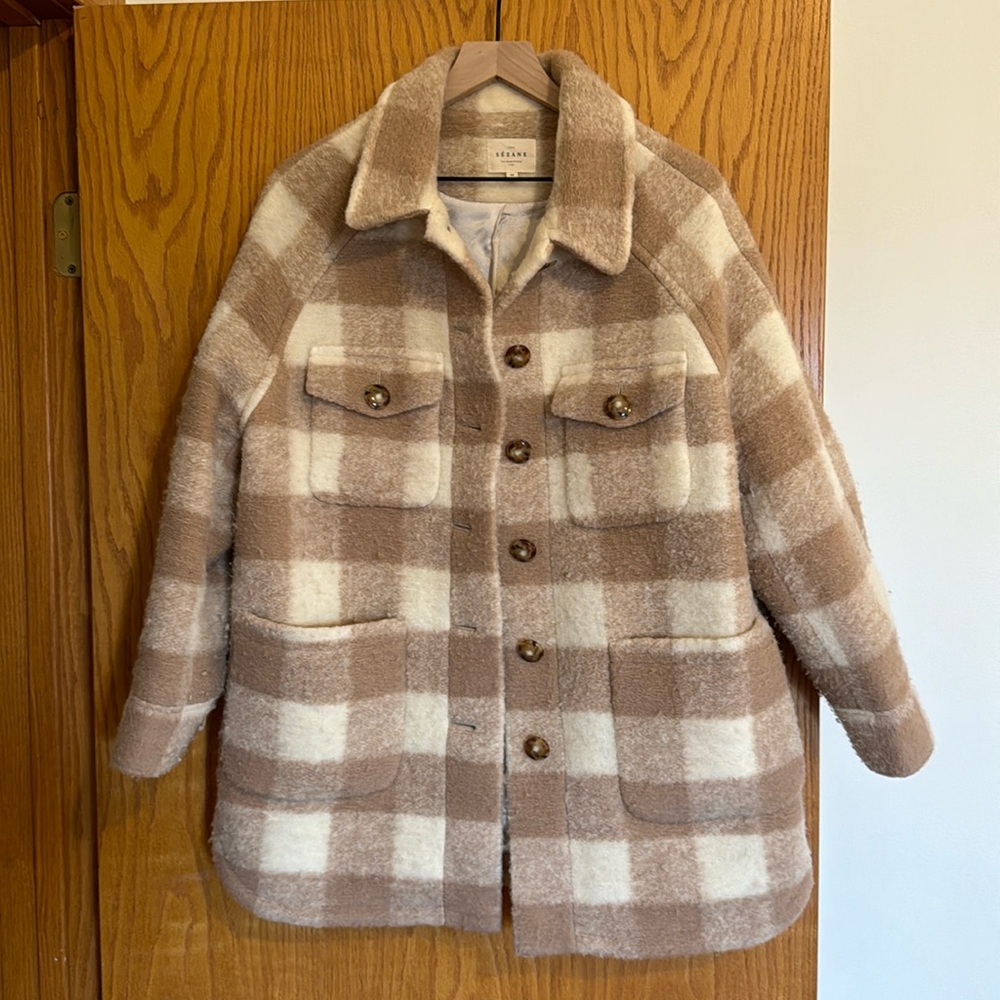 Sézane plaid coat